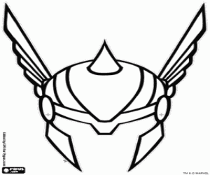 Mask with the Thor helmet coloring page