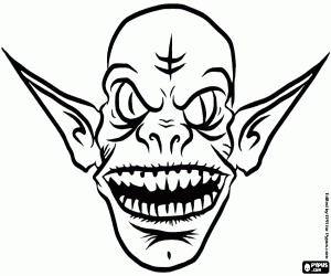 Mask of a troll coloring page