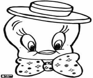 Mask of Tweety the little bird coloring page