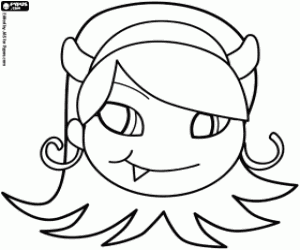 Mask of a vampire girl coloring page