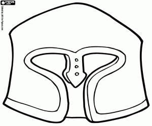 Mask with a warrior helmet coloring page