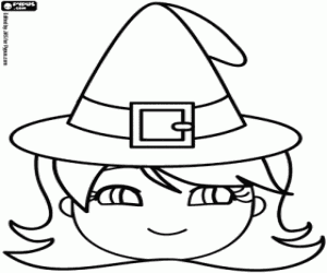Mask of young witch coloring page