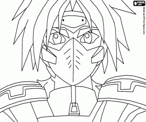 The masked blader Jin from Beyblade coloring page