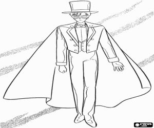The masked hero Tuxedo Mask coloring page