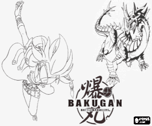 Masquerade and his Bakugan Hydranoid coloring page