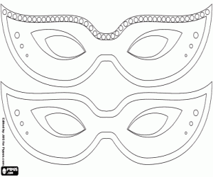 Masquerade masks coloring page