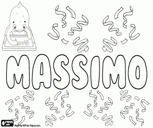 Massimo, name in Italian coloring page