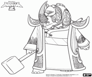 Master Thundering Rhino, KungFuPanda coloring page