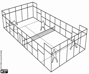 A match of paddle tennis coloring page