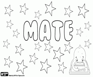 Mate, name with various origins coloring page