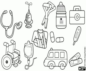 Material for hospital coloring page