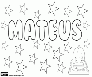 Mateus, Portuguese name coloring page