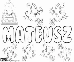 Mateusz, Polish name coloring page