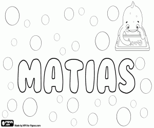 Matias, masculine name coloring page