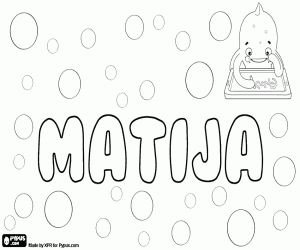 Matija, Slavic name coloring page