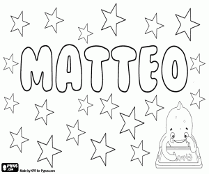 Matteo, Italian name for boy coloring page