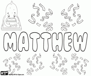 Matthew, English name coloring page