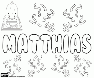 Matthias, name in various languages coloring page