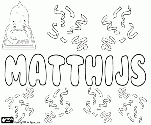 Matthijs, name for boy coloring page