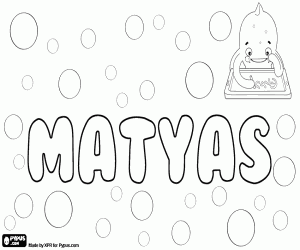Matyas, name for boy coloring page