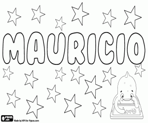 Mauricio, name for boy coloring page