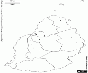 Mauritius map coloring page