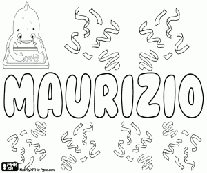 Maurizio, Italian name for boy coloring page