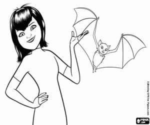 Mavis and a bat coloring page