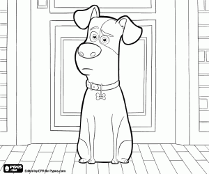 Max in front the door coloring page