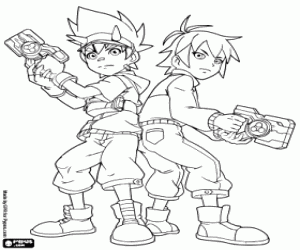 Max and Rex of Dinosaur King coloring page