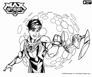 Max Steel with Steel coloring page