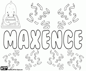 Maxence, name in French coloring page