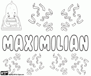 Maximilian, male name coloring page