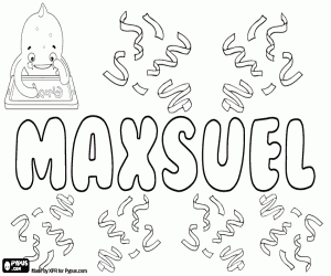 Maxsuel, male name coloring page