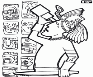 The maya astronomical knowledge coloring page