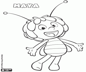 Maya the Bee, the main protagonist coloring page
