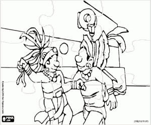 The Mayan ballgame puzzle coloring page