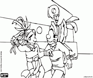 The Mayan ballgame coloring page