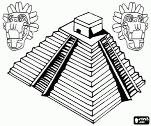 Mayan pyramid at Chichén Itzá,Mexico coloring page