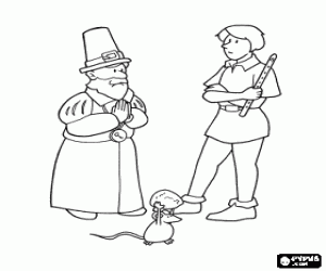 Mayor and Pied Piper of Hamelin coloring page