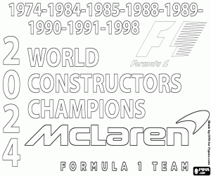 McLaren, F1 champion 2024 coloring page