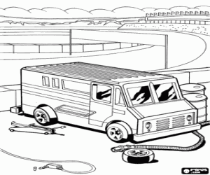 Mechanical assistance of Hot Wheels coloring page