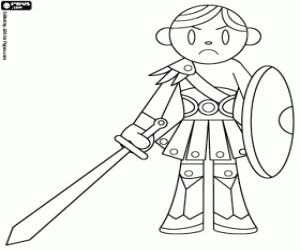 A medieval army soldier coloring page