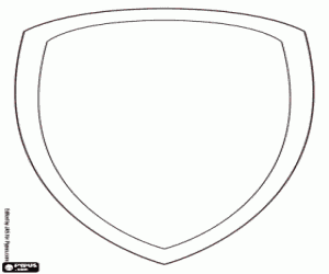 A medieval shield to decorate coloring page