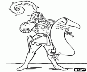 A medieval town crier coloring page