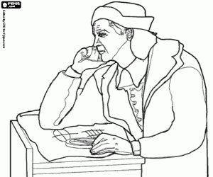 Meditation of Christopher Columbus coloring page