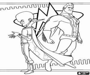 Megamind and Metro Man coloring page