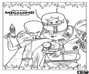 Megamind and Minion coloring page