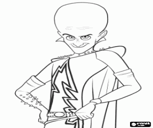 Megamind, the protagonist alien coloring page