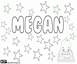Megan, name of Welsh origin coloring page